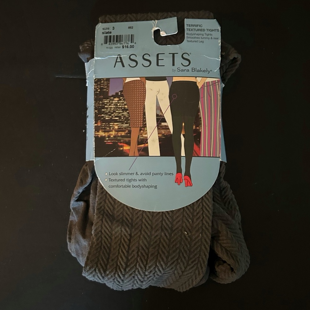 SPANX Assets Terrific Textured Slate Tights Body Shaping 852 Size 3 NIP
